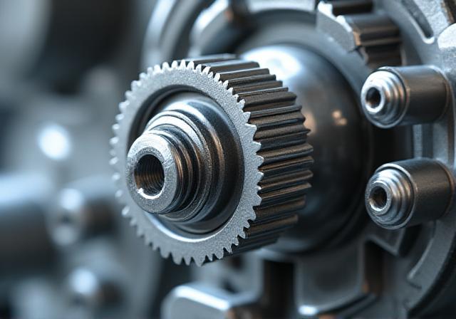 Detalle de maquinaria industrial con mantenimiento preventivo